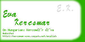 eva kercsmar business card